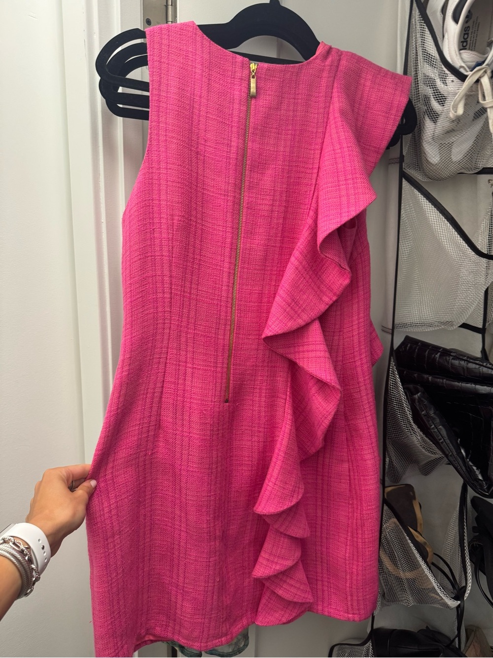 JB by Julie Brown Hot Pink Ruffle Shift Dress